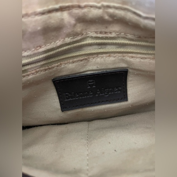 Vintage Etienne Aigner Woven Tan and Brown Purse - Picture 5 of 5